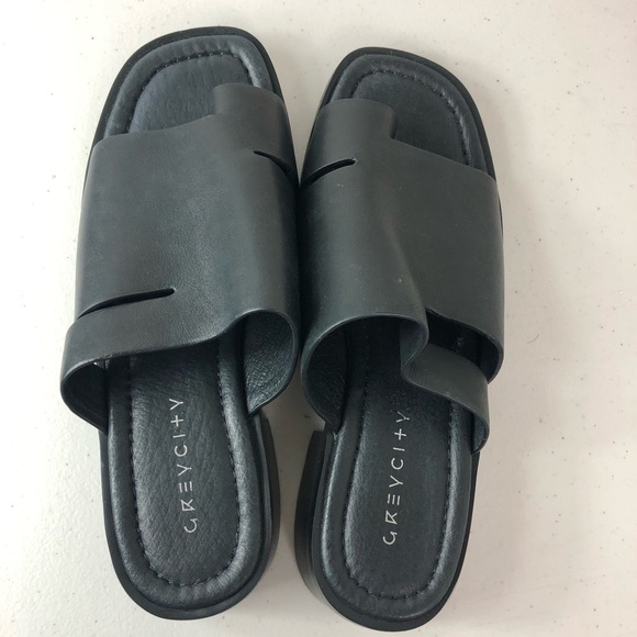 Grey City Black Sandals Size 6 M - Picture 7 of 8